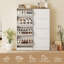 White Engineered Wood Flip Drawer Shoe Cabinet, Modern Narrow Entryway Shoe Organizer with Large Storage