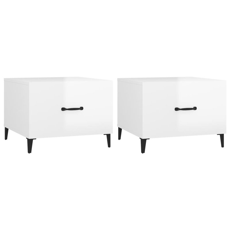 Izzybella Four Leg Coffee Table with Storage, High Gloss White