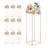 Wedding Flower Stand, 10PCS 31.5-inch Column Flower Stand, Floral Stands with Metal Laminate, Rectangular Floral Display Rack for Wedding, Party, Birthday, Home, French Gold Stands