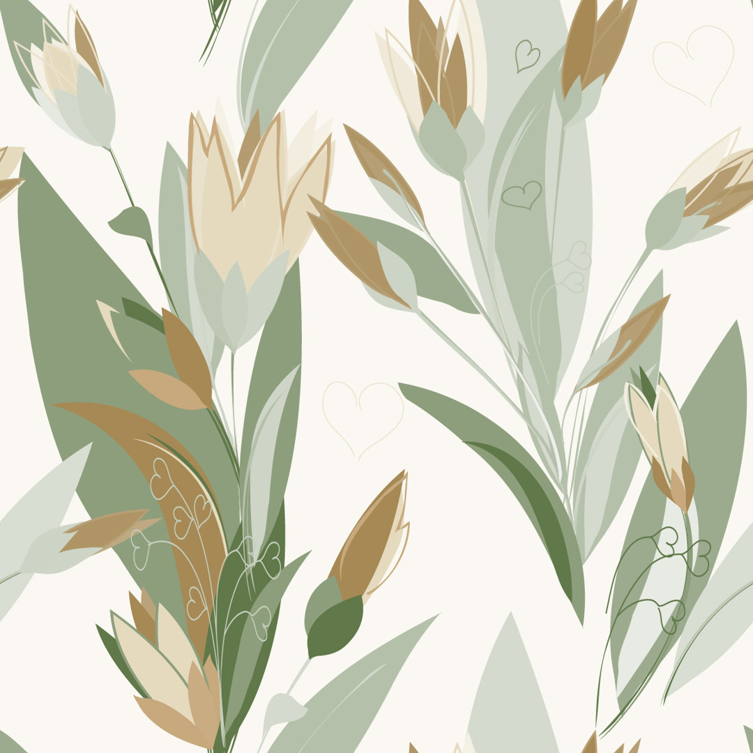 Flowers Peel and Stick Wallpaper Panel Red Barrel Studio® 