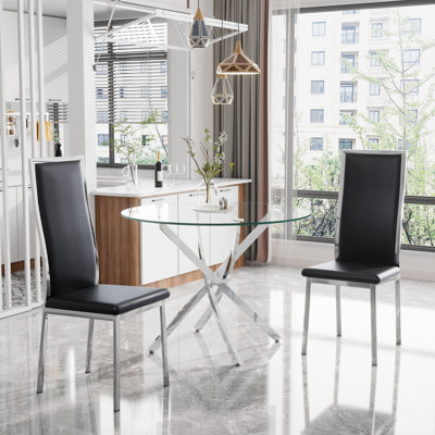 3-Piece Round Pedestal Dining Set