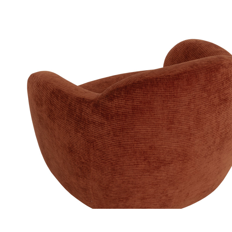 Swivel Lounge Chair, Brown Polyester