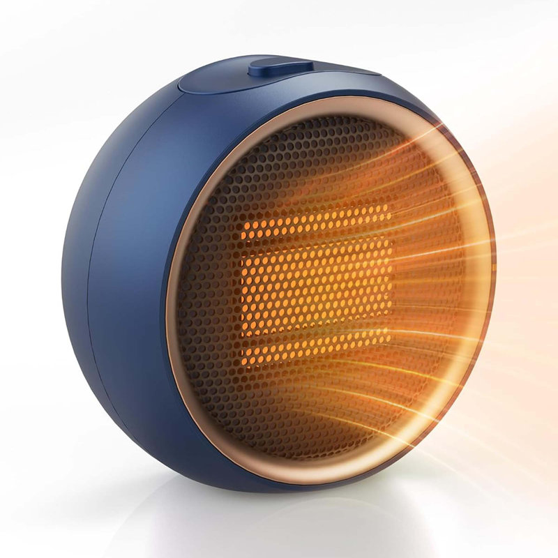 Portable Electric Space Heater With Ptc Ceramic, 2s Fast Heating, Safety Shutoff & Quiet Operation For Bedroom Or Office