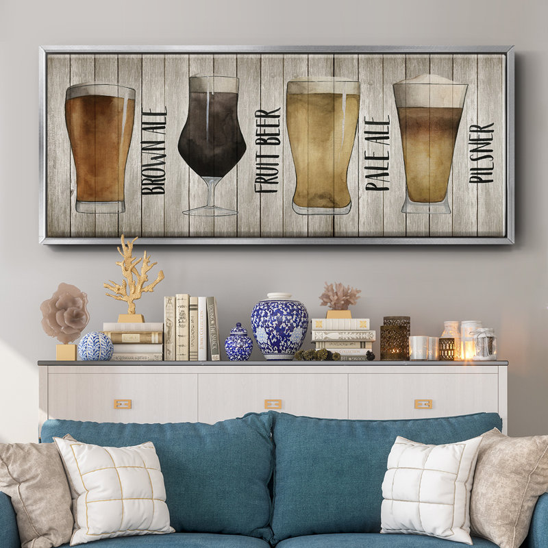 Beer Chart I- Framed Canvas, 20" H x 50" W