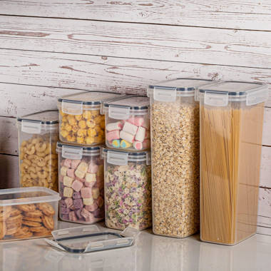 Simple Gourmet Airtight Food Storage Containers - Set of 6 Flour and Sugar  Canisters for Pantry Storage and Organization - Marker & Labels Included