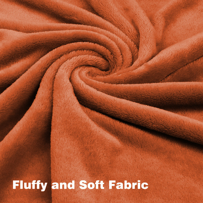 Jyon Soft Touch Mink Faux Fur Throw/Blanket, King, Orange