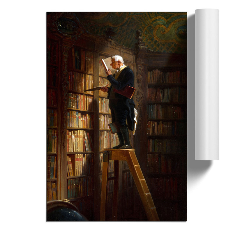 Bookworm by Carl Spitzweg - Wall Art, 42cm H x 30cm W x 0.1cm D