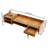 Solid Wood Desk Organizer Set Computer Monitor Stand with Lockable Drawer