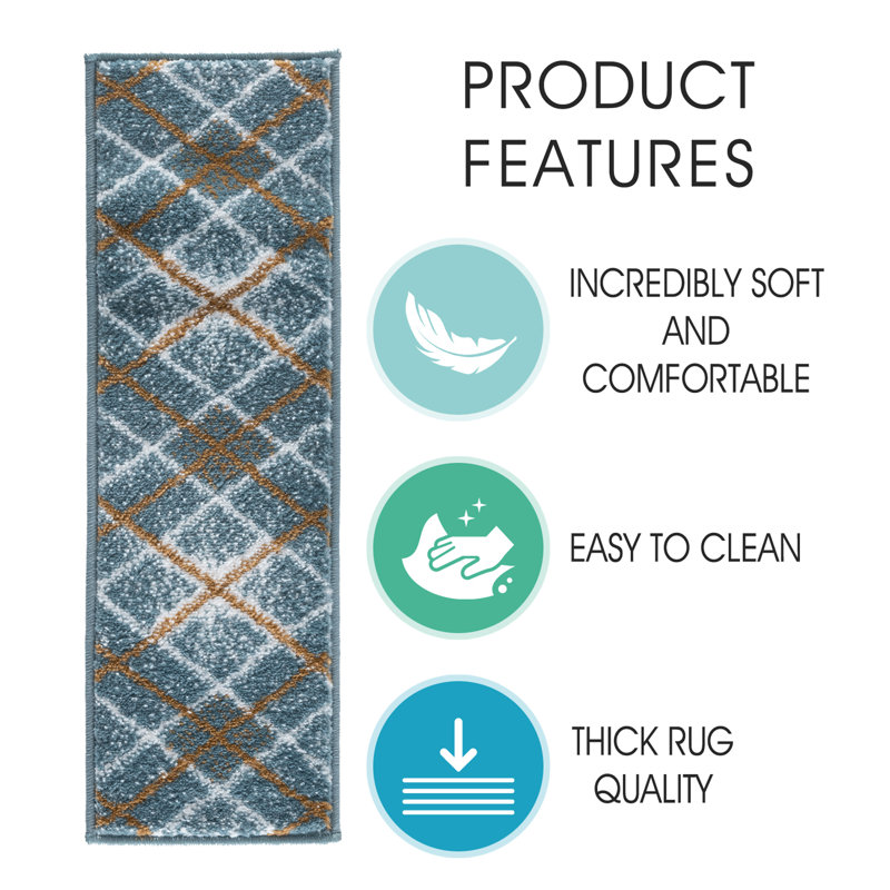 Tapis d'escalier Kiniyah, Bleu sarcelle