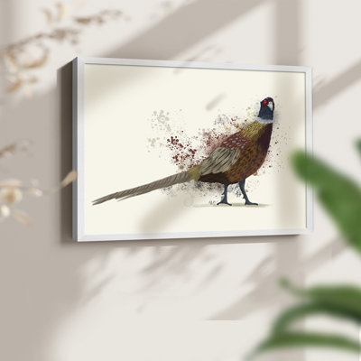 Pheasant Splash 2 -Framed Print - Restickable
