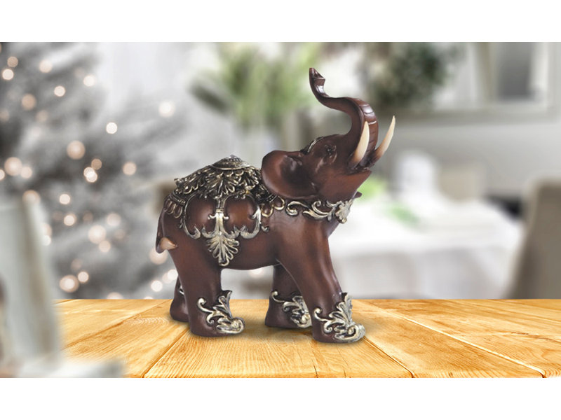 Figurine d'éléphant en bois 6 "H