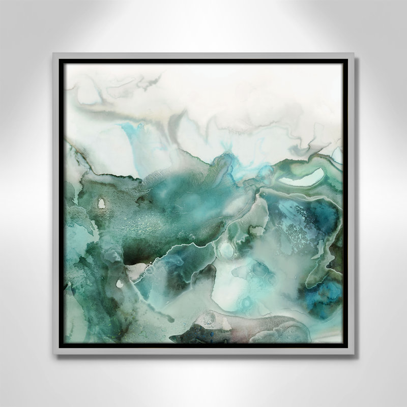 Mint Bubbles I Print by Casa Fine Arts, Silver, 17.5" H x 17.5" W