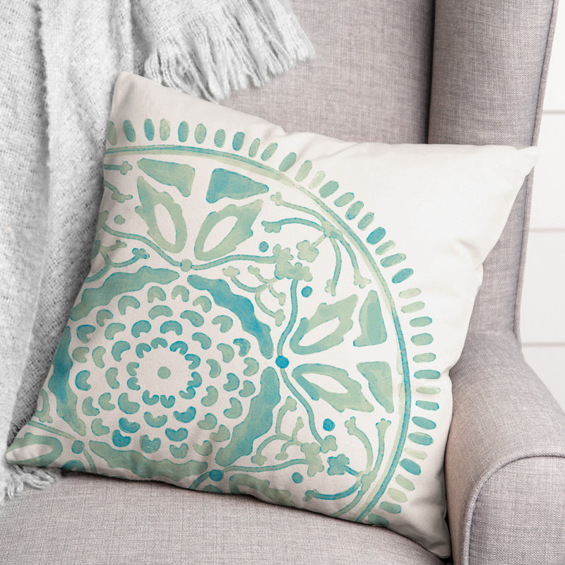 Housse et insert de coussin extérieur d'extérieur, Bleu, Floral 5