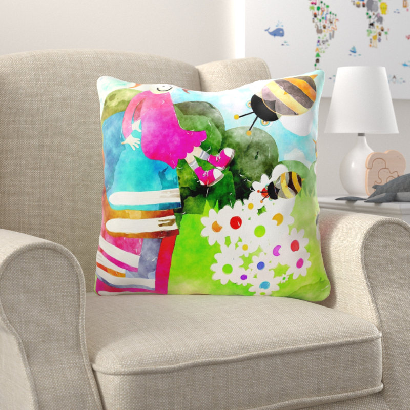 Coussin watercolour Burtrum, Microsuède, Intérieur