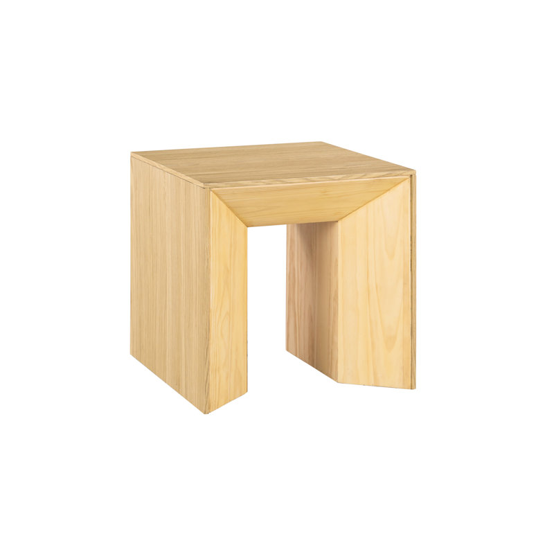 Table de bout en chêne naturel, alliant durabilité et esthétique, plateau de table épaissi pour plus de stabilité, convient à différents styles de table d'appoint avec structure assemblée - style pratique