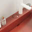 Meuble-lavabo 24 po avec rangement - vasque en céramique rouge, tablette en fer blanc, lavabo autoportant moderne scandinave, armoire, console