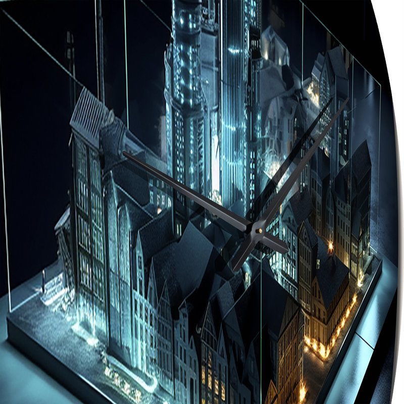 Horloge murale 3D 3D Cityscape, Grand