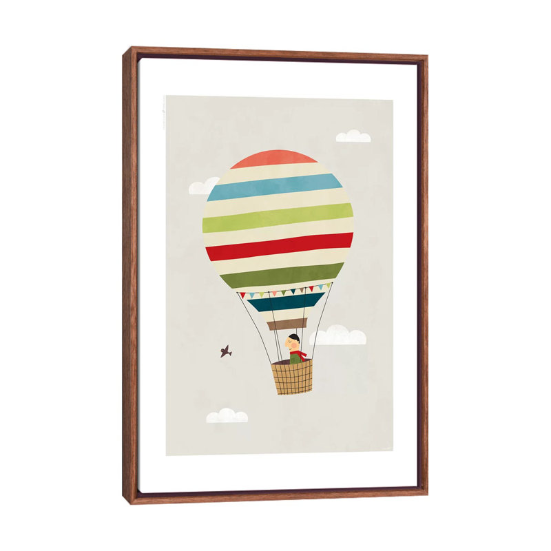 Ballon - imprimé, Pas de tapis, H 60 po x l 40po x P 1,5 po, Toile avec cadre brun