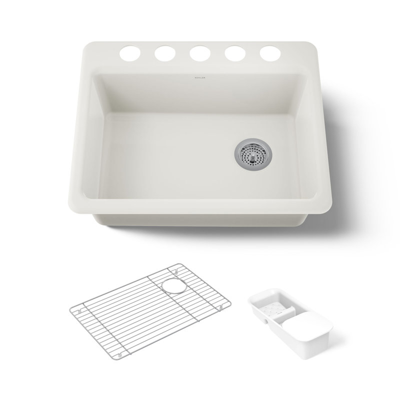 Évier de cuisine Riverby 27 po L x 22 po l, Biscuit
