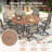 Round Outdoor Dining Set with 60" Metal Dining Table and 8 PVC-coated polyester Swivel Dining Set-1544265590
