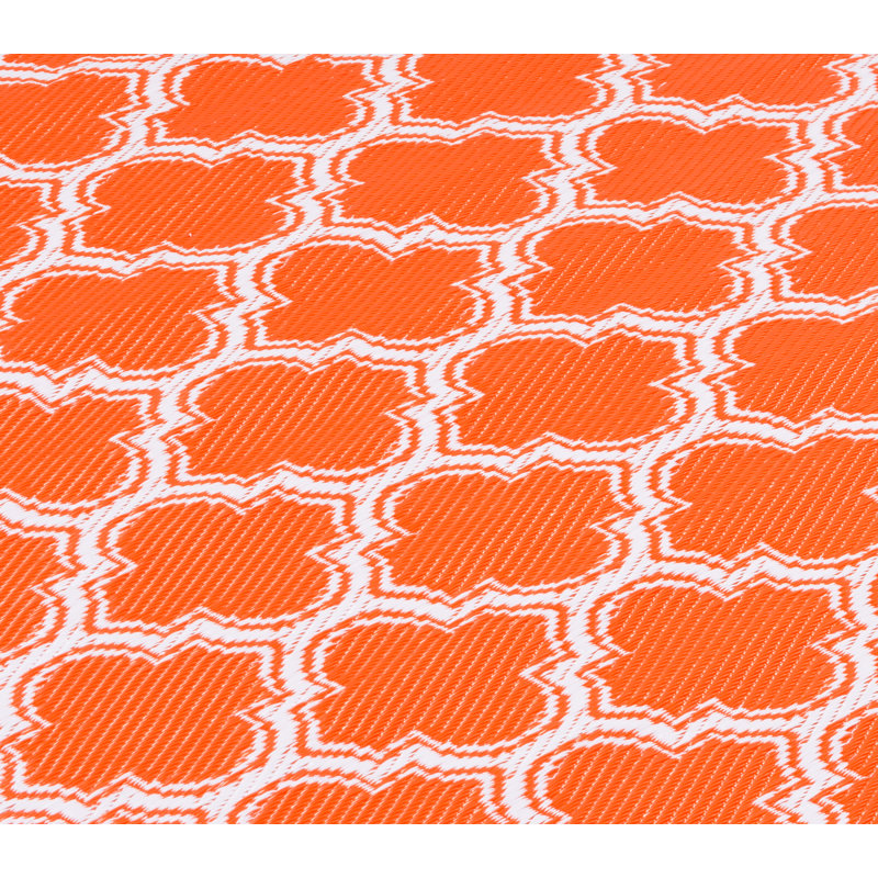Tapis géométrique orange / blanc Nanafalia, Rectangle 6 pi x 9 pi