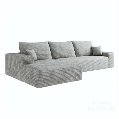 107" Cloud Sectional Couch with L-Shape Chaise and No Assembly