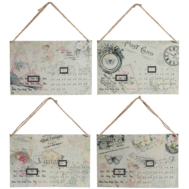 Tableau de calendrier pour poteaux 4 pièces
