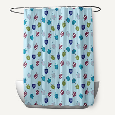 Rideau de douche à motif Dreidel
