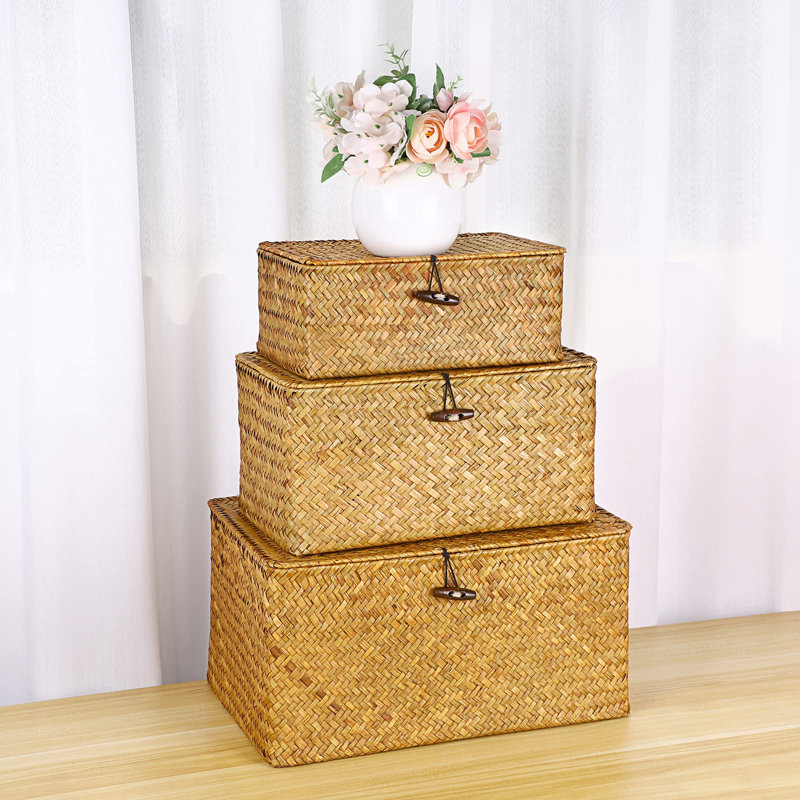 Bac de rangement Bayou Breeze Seagrass - ensemble de 3, Caramel