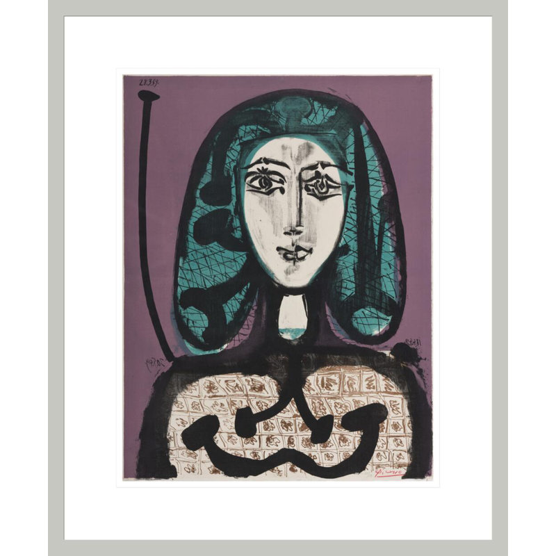 «Woman with Hairnet» par Pablo Picasso, impression giclée sur cadre, 21.47" H x 17.75" W