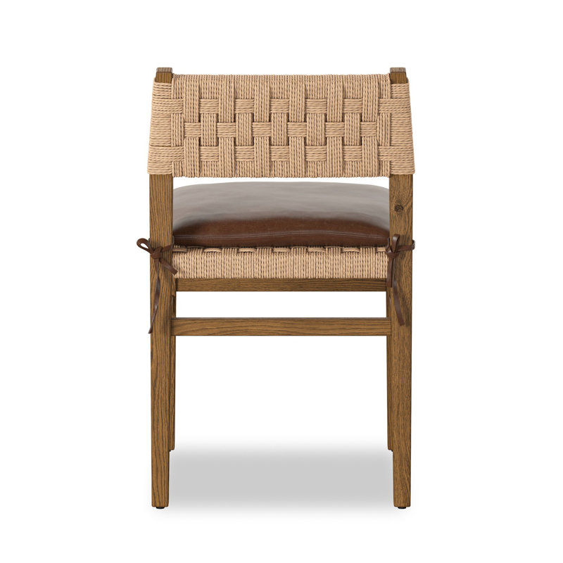Hamlin Leather Dining Chair, Toasted Ash Solid