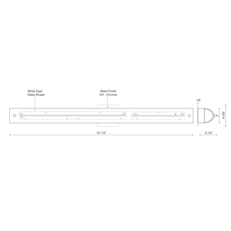 Peggy 37.5" Chrome LED Dimmable Modern Bath Bar