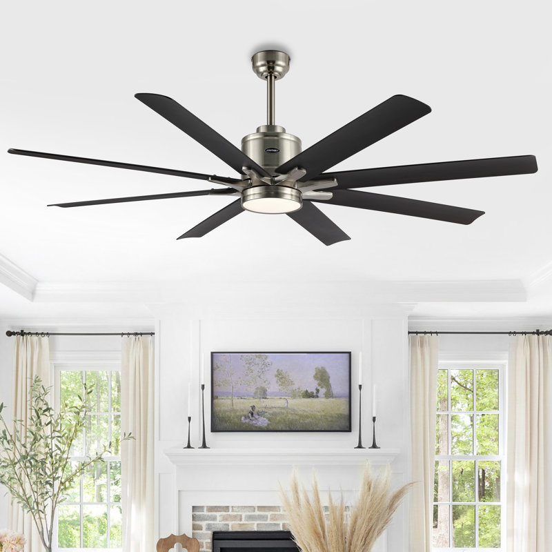 Ventilateur de plafond 66 pouces à 8 pales avec télécommande et ensemble d'éclairage inclus