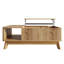 3D Wave Lift-Top Coffee Table with Hidden Storage & Open Shelf, Height Adjustable MDF Centre Table-135865747