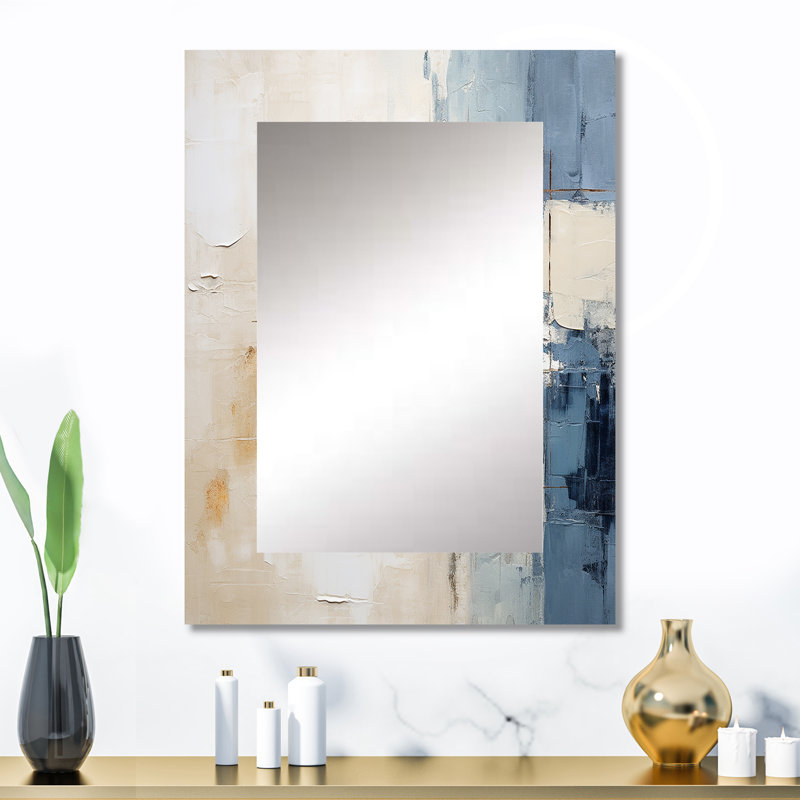 simplicity winter dream - Landscapes Decorative Mirror On Metal, 32 po x 24 po