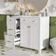 Meuble-lavabo de 36 po avec lavabo en céramique, tiroirs standard et double couche, portes à fermeture en douceur, tablettes réglables, armoire de rangement moderne pour petites et moyennes salles de bain-1446610315