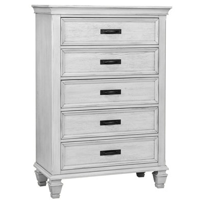 Ranbir 5-drawer Bedroom Chest Distressed White