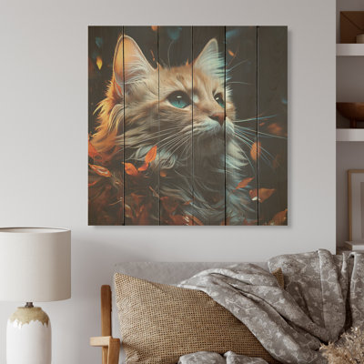 Singapura Spark Cat - Cat Wood Wall Art On Natural Pine Wood