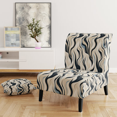 Fauteuil de chambre rembourré contemporain noir et beige Flow - Esoteric Flow