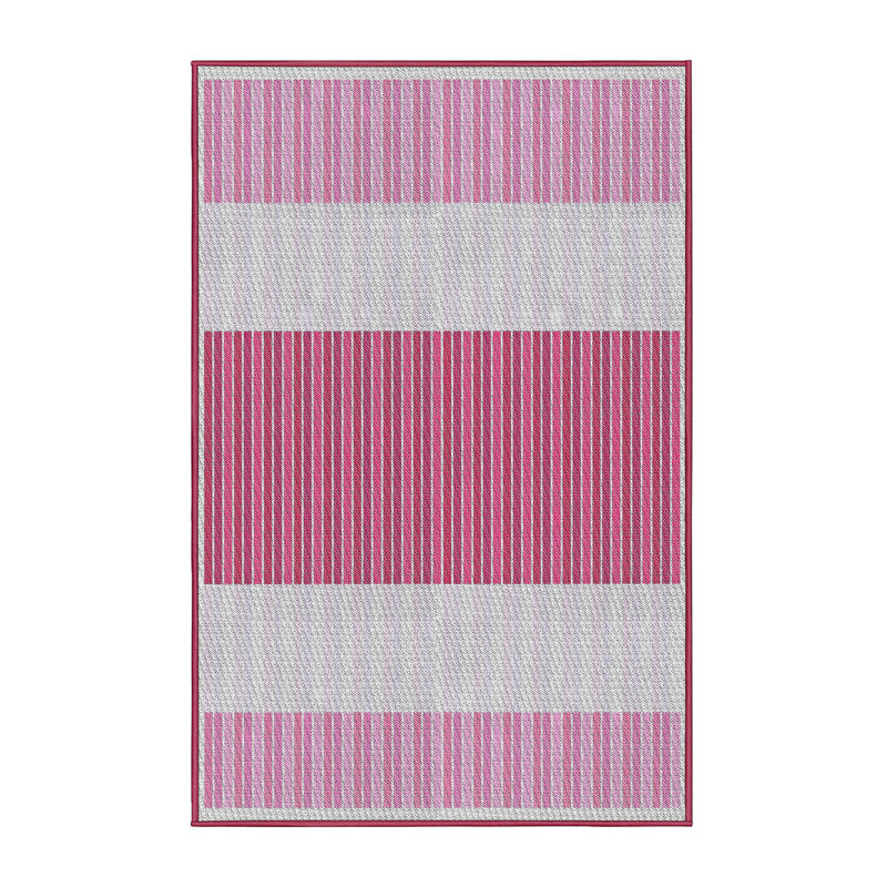 Tapis rose/zone grise à motifs, Rectangle 2 pi x 3 pi