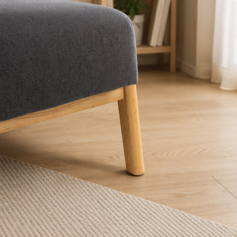 Chaise d'appoint avec structure en bois, chaises de salon rembourrées avec coussin de taille, fauteuil de lecture pour véranda de chambre à coucher