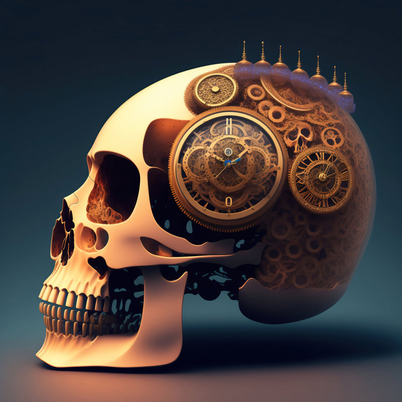 «Skull 7» par Stephen Chambers - Photographie sur toile tendue, H 26 po x l 26 po x P 1,5 po