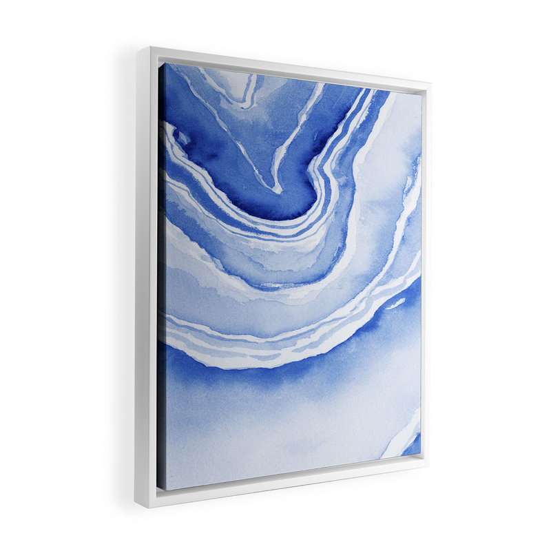 Impression sur toile, "One-of-a-kind Blue Lace agate" par Laura Trevey, Cadre blanc, H 20 po x l 16 po x P 3 po
