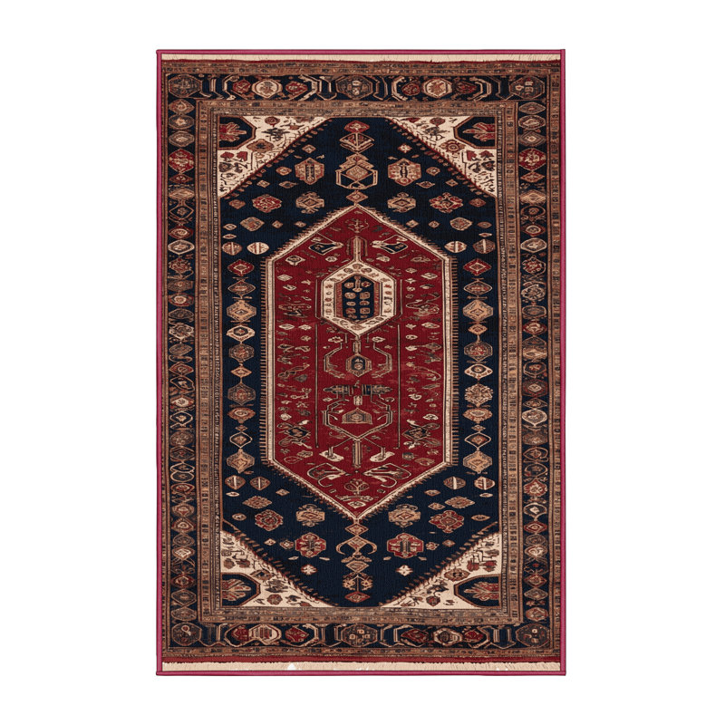 Tapis brun turc lavable à la machine, Rectangle de 5 pi x 8 pi