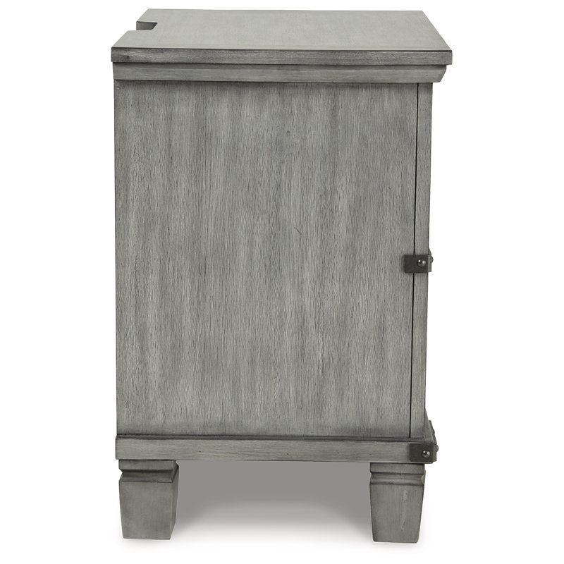 Russelyn Transitional 2-Drawer Nightstand in Weathered Gray
