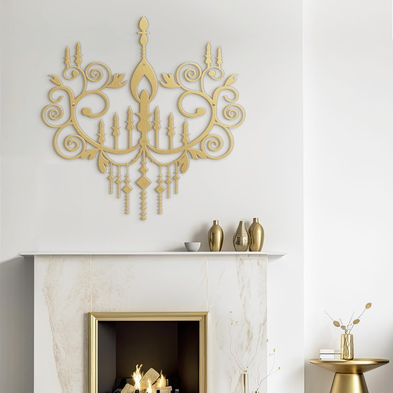 Wall Decor Metal, 30" H x 30" W x 0.05" D, Gold