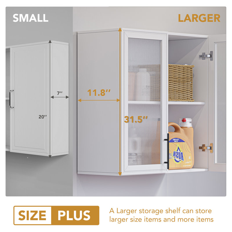 Large Laundry Room Wall Cabinet with Adjustable Shelf