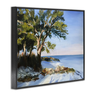 «White Sand Beach», art de la giclée encadrée par Karen Lind