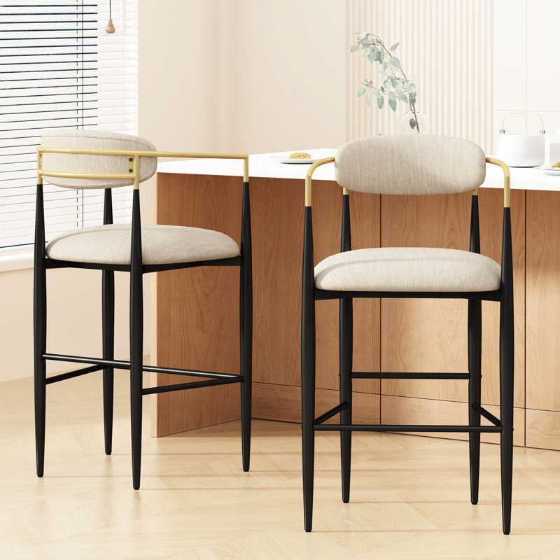 2 en brun beige - moderne, structure en fer hauteur de 42 po en cuir l 22,48 po x P 20,97 po x H 42,17 po