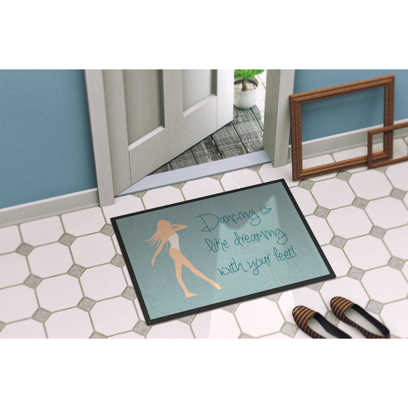 Tapis d'entrée antidérapant Dancing Is Like Dreaming, Beige, L 27 po x L 18 po 